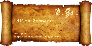 Mács Zsanett névjegykártya