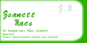 zsanett macs business card