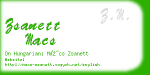 zsanett macs business card